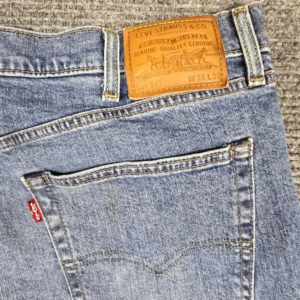 Levis 511 Premium Jeans Mens 38x30 Blue Slim Fit Stretch Denim Stained